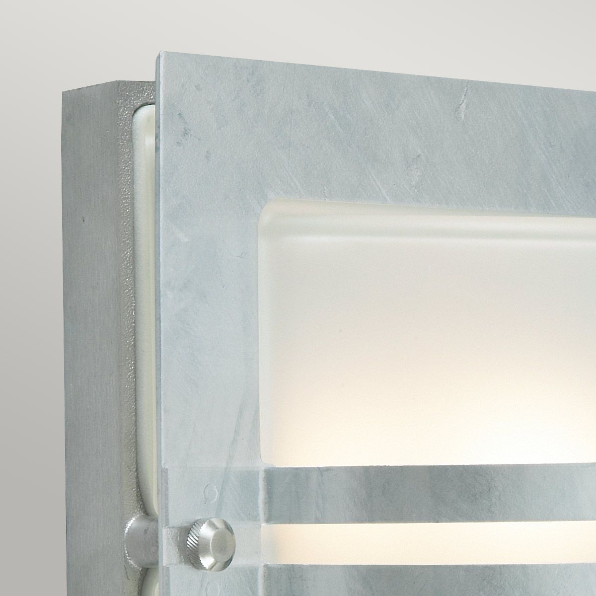 Bern 1 Light Wall Lantern - Galvanised With Frosted Glass - Comet Lighting