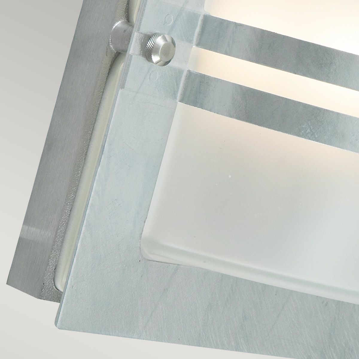 Bern 1 Light Wall Lantern - Galvanised With Frosted Glass - Comet Lighting