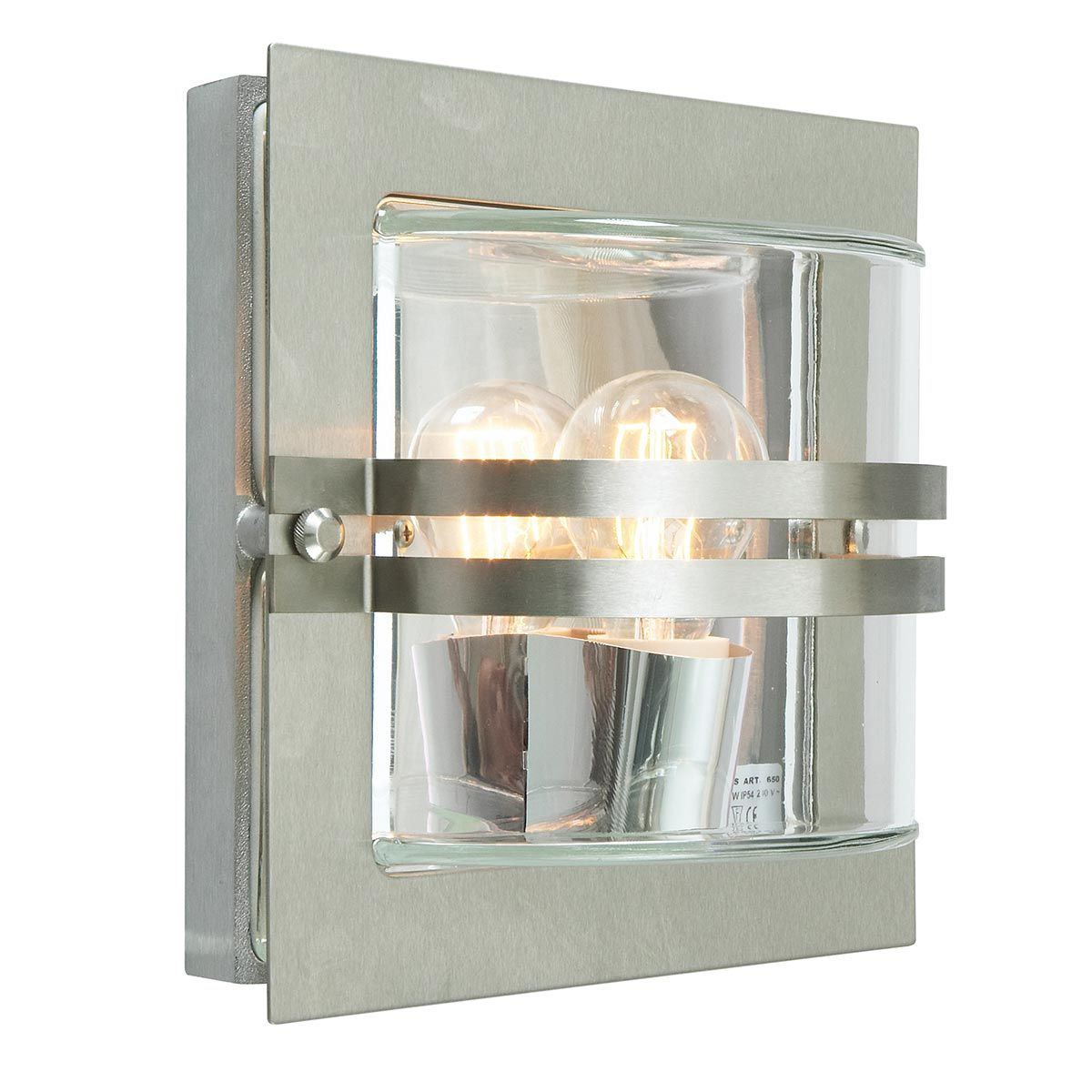 Bern 1 Light Wall Lantern - Stainless Steel With Clear Glass - Comet Lighting