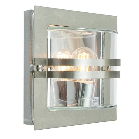 Bern 1 Light Wall Lantern - Stainless Steel With Clear Glass - Comet Lighting