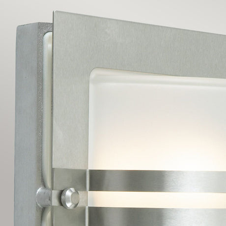 Bern 1 Light Wall Lantern - Stainless Steel With Frosted Glass - Comet Lighting