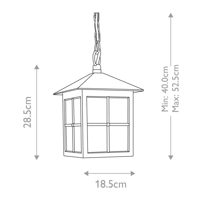 Winchester 1 Light Chain Lantern - Comet Lighting
