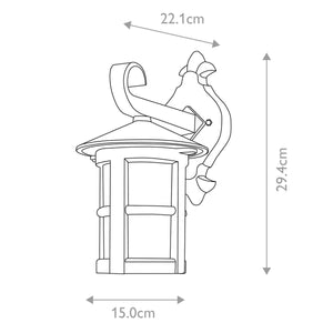 Hereford 1 Light Wall Down Lantern - Comet Lighting
