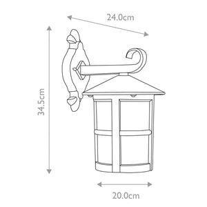 Hereford 1 Light Grande Wall Down Lantern - Comet Lighting