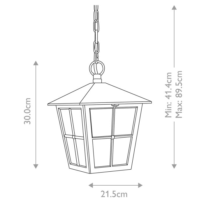 Canterbury 1 Light Grande Chain Lantern - Comet Lighting