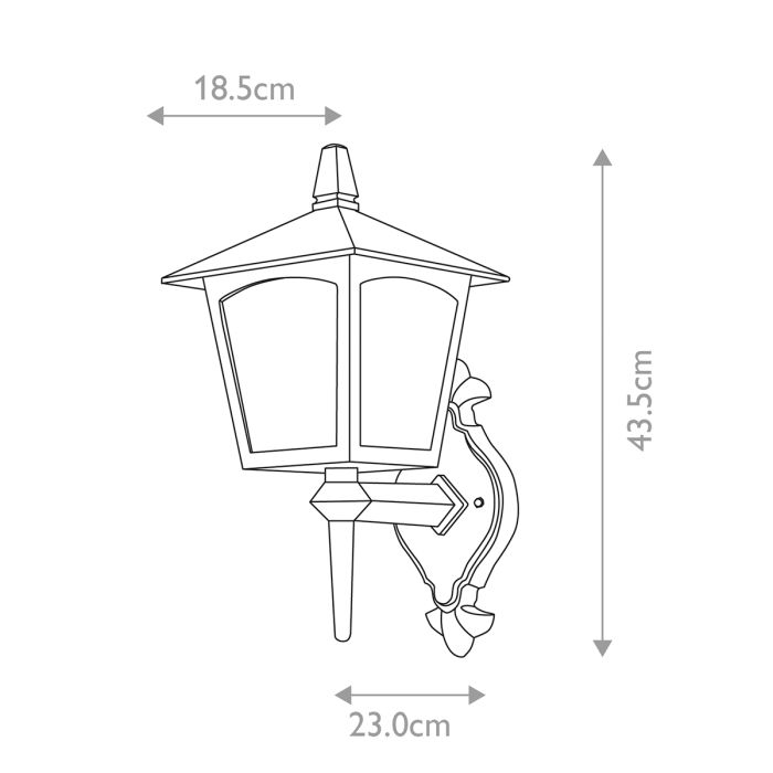 York 1 Light Wall Up Lantern - Comet Lighting