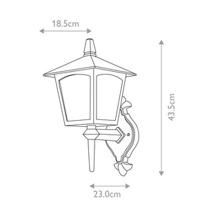 York 1 Light Wall Up Lantern - Comet Lighting