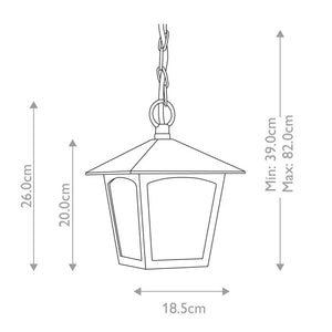 York 1 Light Porch Chain Lantern - Comet Lighting