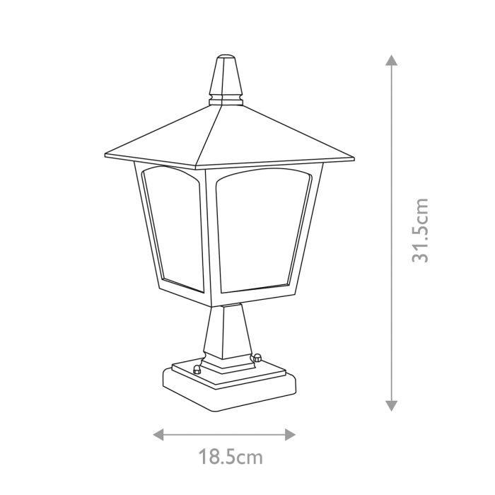 York 1 Light Pedestal Lantern - Comet Lighting
