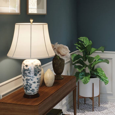 Blue Traditional 1-Light Table Lamp