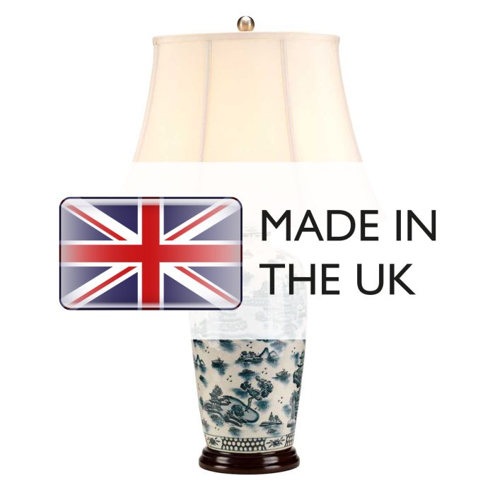 Blue Traditional 1-Light Table Lamp