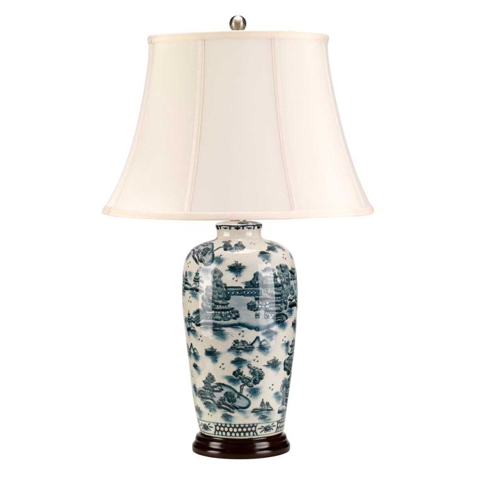 Blue Traditional 1-Light Table Lamp - Comet Lighting