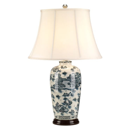 Blue Traditional 1-Light Table Lamp