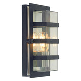 Boden 1 Light Wall Light - Black With Clear Glass - Comet Lighting