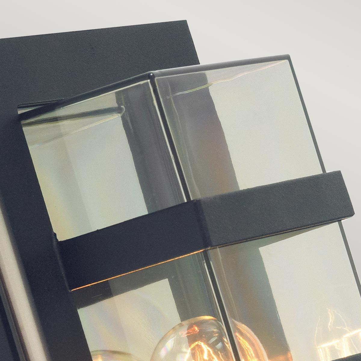 Boden 1 Light Wall Light - Black With Clear Glass - Comet Lighting
