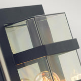 Boden 1 Light Wall Light - Black With Clear Glass - Comet Lighting