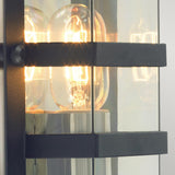 Boden 1 Light Wall Light - Black With Clear Glass - Comet Lighting