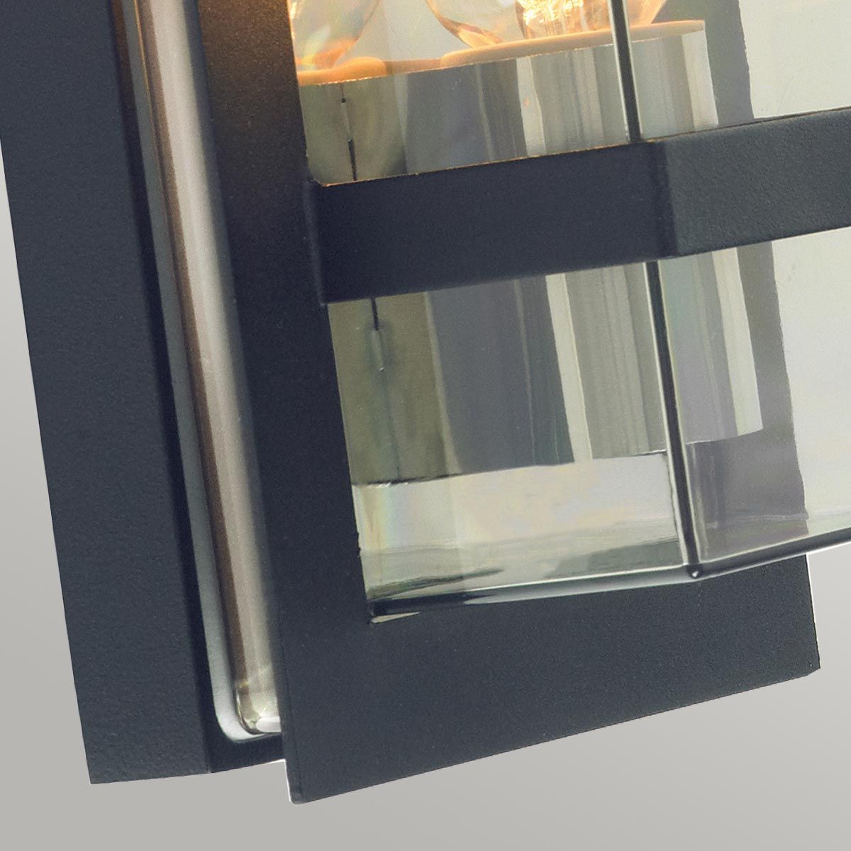 Boden 1 Light Wall Light - Black With Clear Glass - Comet Lighting