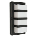 Boden 1 Light Wall Light - Black With Opal Glass - Comet Lighting