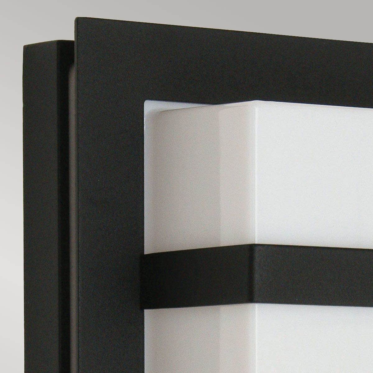 Boden 1 Light Wall Light - Black With Opal Glass - Comet Lighting