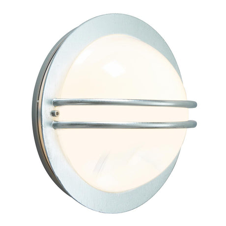 Bremen 1 Light Wall Lantern - Galvanised With Opal Glass - Comet Lighting