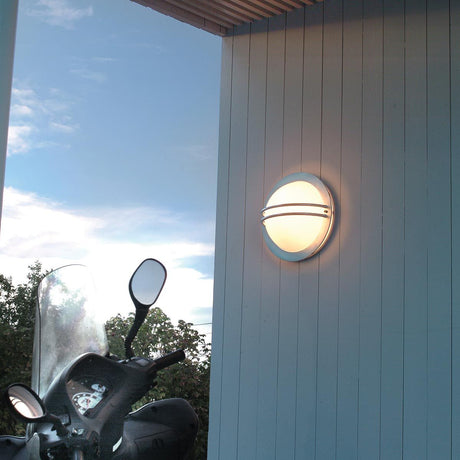 Bremen 1 Light Wall Lantern - Galvanised With Opal Glass - Comet Lighting