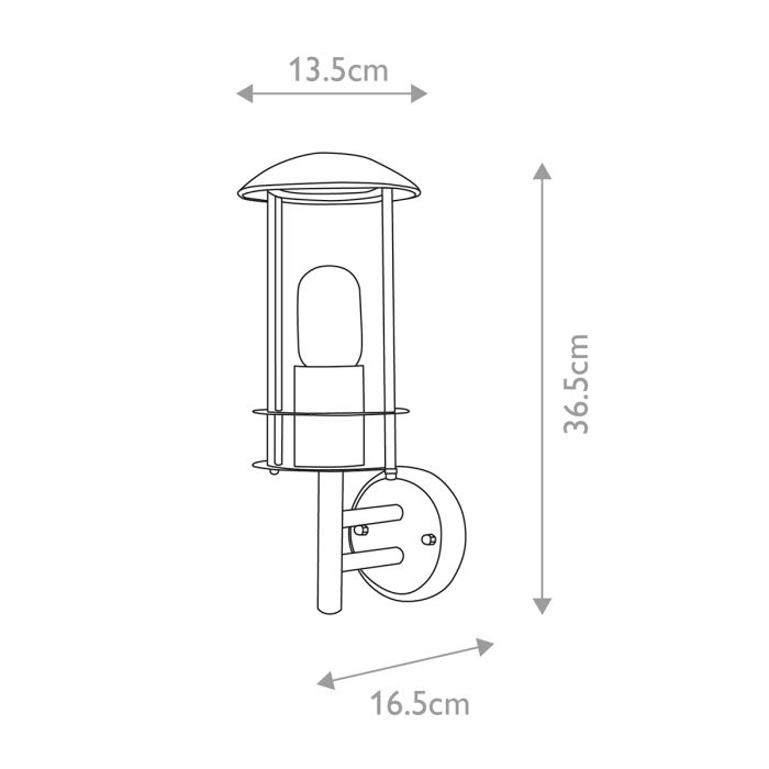 Bruges Outdoor Wall Lantern Stainless Steel - Comet Lighting