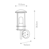 Bruges Outdoor Wall Lantern Stainless Steel - Comet Lighting