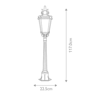 Baltimore Outdoor Medium Pillar Lantern Bronze - Comet Lighting