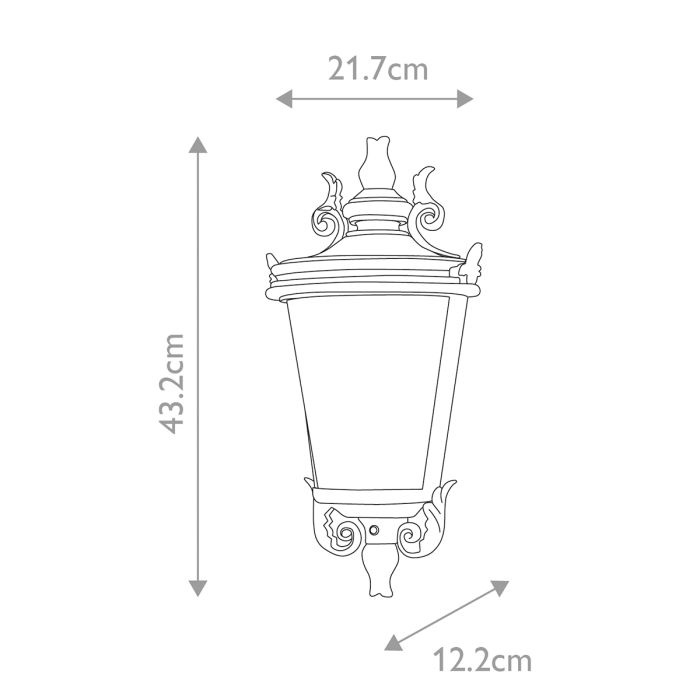 Baltimore 1 Light Medium Half Lantern - Comet Lighting