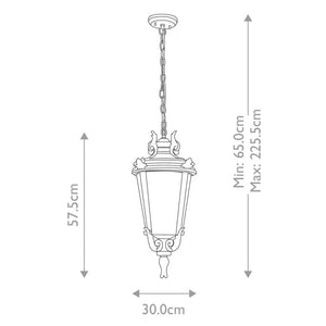 Baltimore 1 Light Large Chain Lantern - Comet Lighting