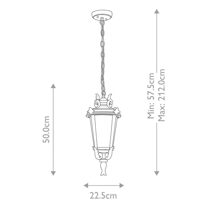 Baltimore 1 Light Medium Chain Lantern - Comet Lighting