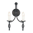 Belfry 2 Light Wall Light Black - Comet Lighting