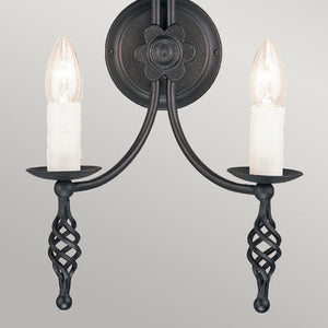Belfry 2 Light Wall Light Black - Comet Lighting