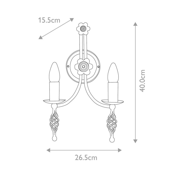 Belfry 2 Light Wall Light Black - Comet Lighting