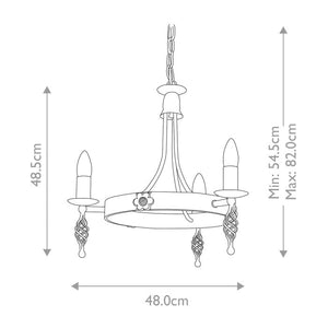 Belfry 3-Light Chandelier Black - Comet Lighting