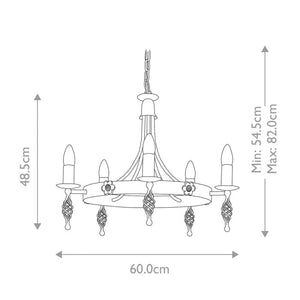 Belfry 5-Light Chandelier Black - Comet Lighting