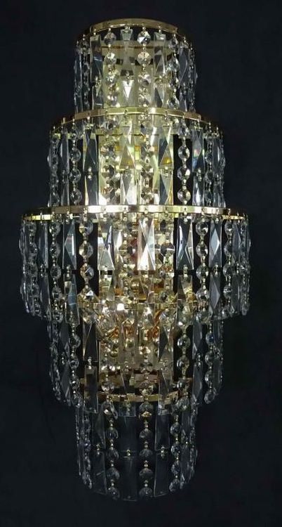 CRYSTAL New York 3lt Wall Light Gold Glass/Black