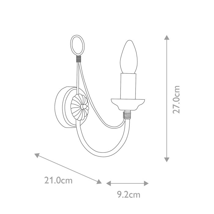 Carisbrooke 1 Light Wall Light - Comet Lighting