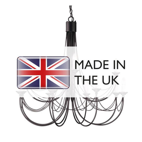 Carisbrooke 12-Light Chandelier Black - Comet Lighting