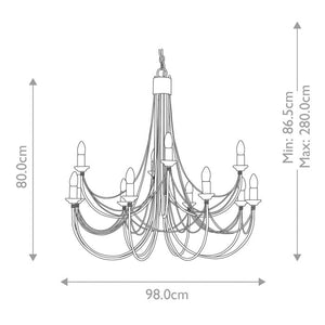 Carisbrooke 12-Light Chandelier Black - Comet Lighting