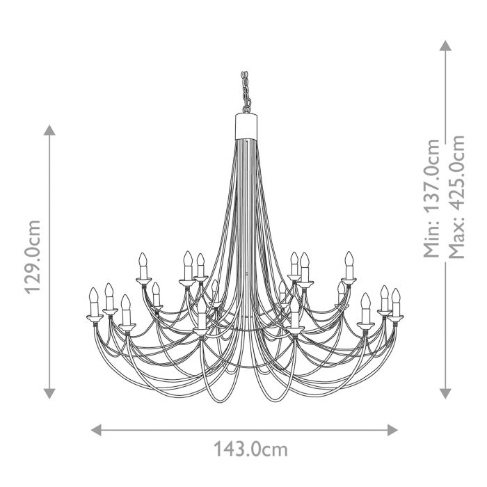 Carisbrooke 18 Light Chandelier - Comet Lighting
