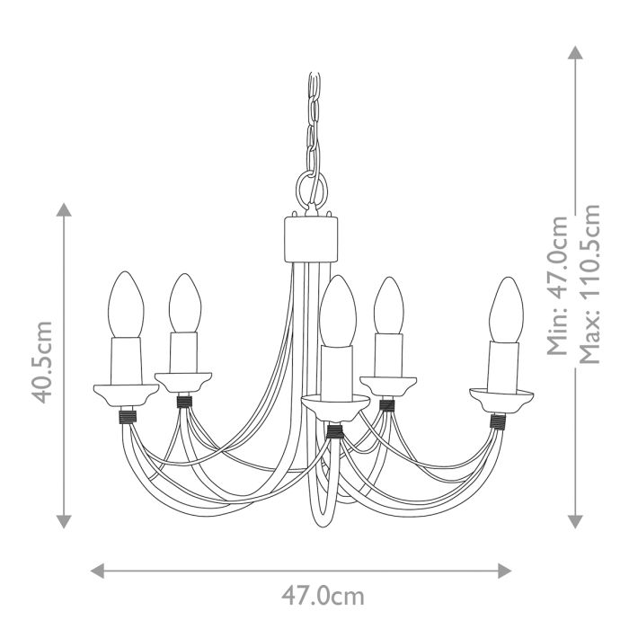 Carisbrooke 5 Light Chandelier - Comet Lighting