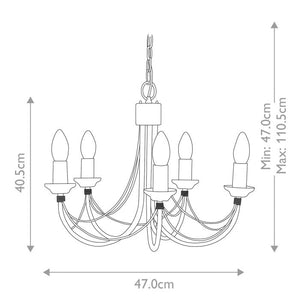Carisbrooke 5 Light Chandelier - Comet Lighting