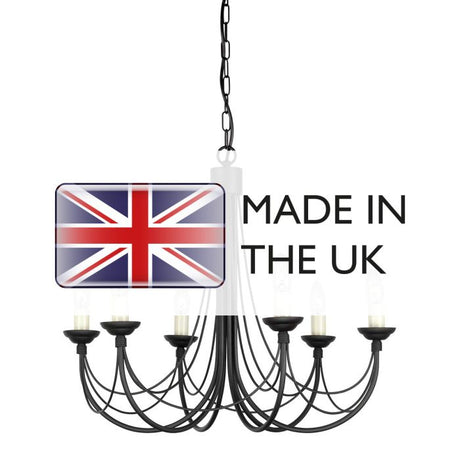 Carisbrooke 6-Light Chandelier Black - Comet Lighting