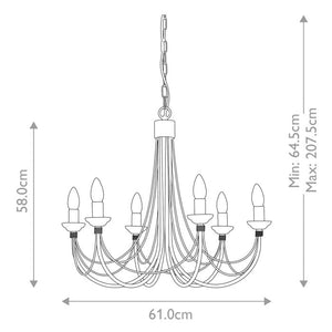 Carisbrooke 6-Light Chandelier Black - Comet Lighting
