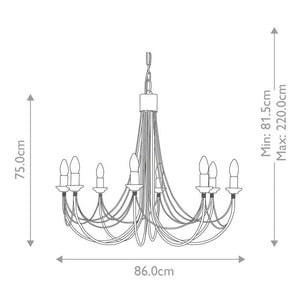 Carisbrooke 8-Light Chandelier Black - Comet Lighting