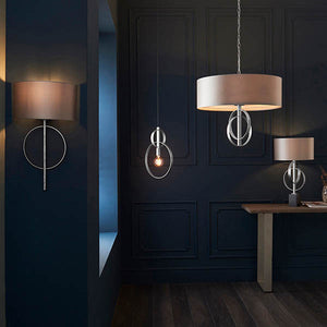 Lena Wall Light Antique Silver Leaf & Mink Satin Fabric