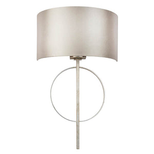 Lena Wall Light Antique Silver Leaf & Mink Satin Fabric