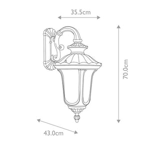 Chicago 4 Light Large Down Wall Lantern - Comet Lighting